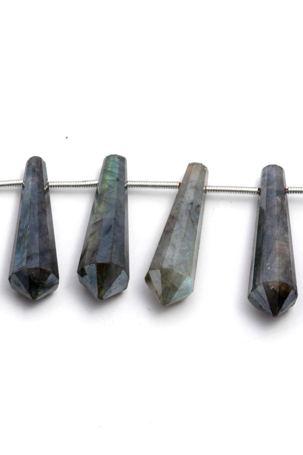 Mystic Coated Labradorite Spin Top Faceted Natural Beads