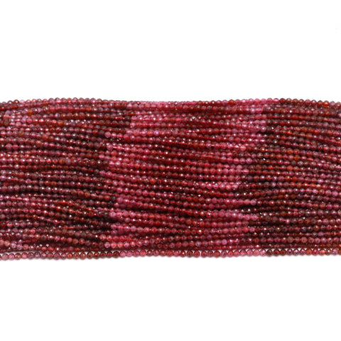 Ruby Shaded Red Round Faceted Natural Beadsn123.5 inches strands