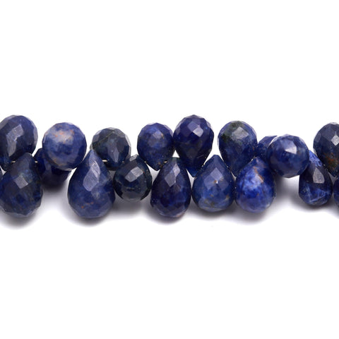 Lapis Lazuli Blue Drop Faceted Natural Beads 8 Inches Strands