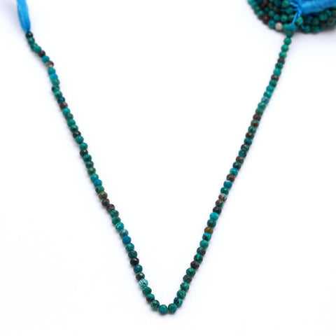 Turquoise Green Round Faceted Natural Beads 12.5 Inches Strands