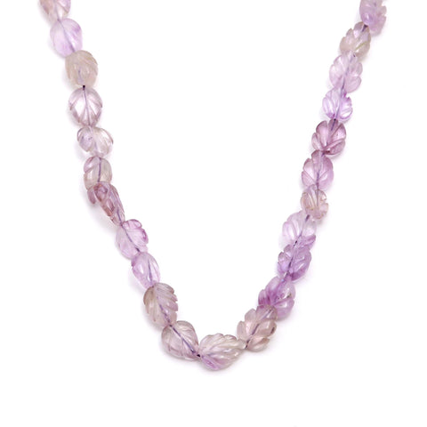 Ametrine Purple Leaf Carving Natural Beads 15 Inches Strands