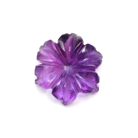 Amethyst Purple Petal Flower Carving Natural 17 MM Stone