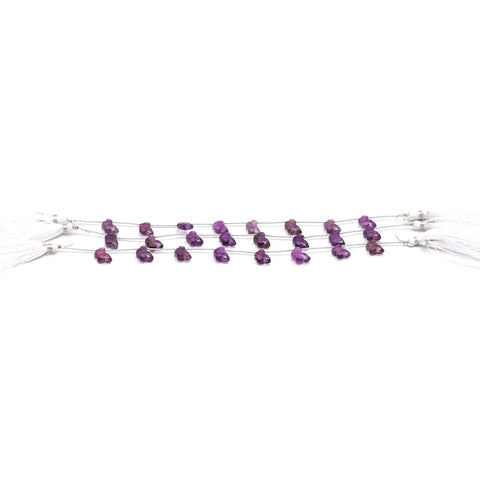 Amethyst Purple Butterfly Carving Natural Beads Side Drilled 6 Piece