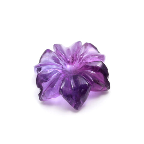 Amethyst Purple Petal Flower Carving Natural 17 MM Stone