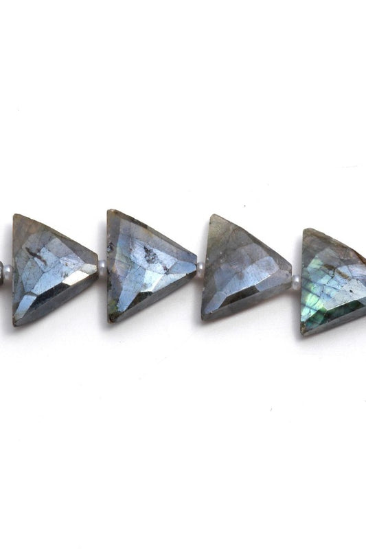 Labradorite Grey Triangle Faceted Natural Beads