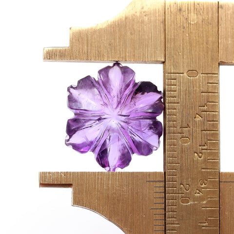 Amethyst Purple Petal Flower Carving Natural 17 MM Stone