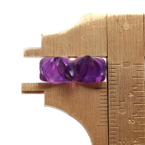 Amethyst Purple Petal Flower Carving Natural 17 MM Stone