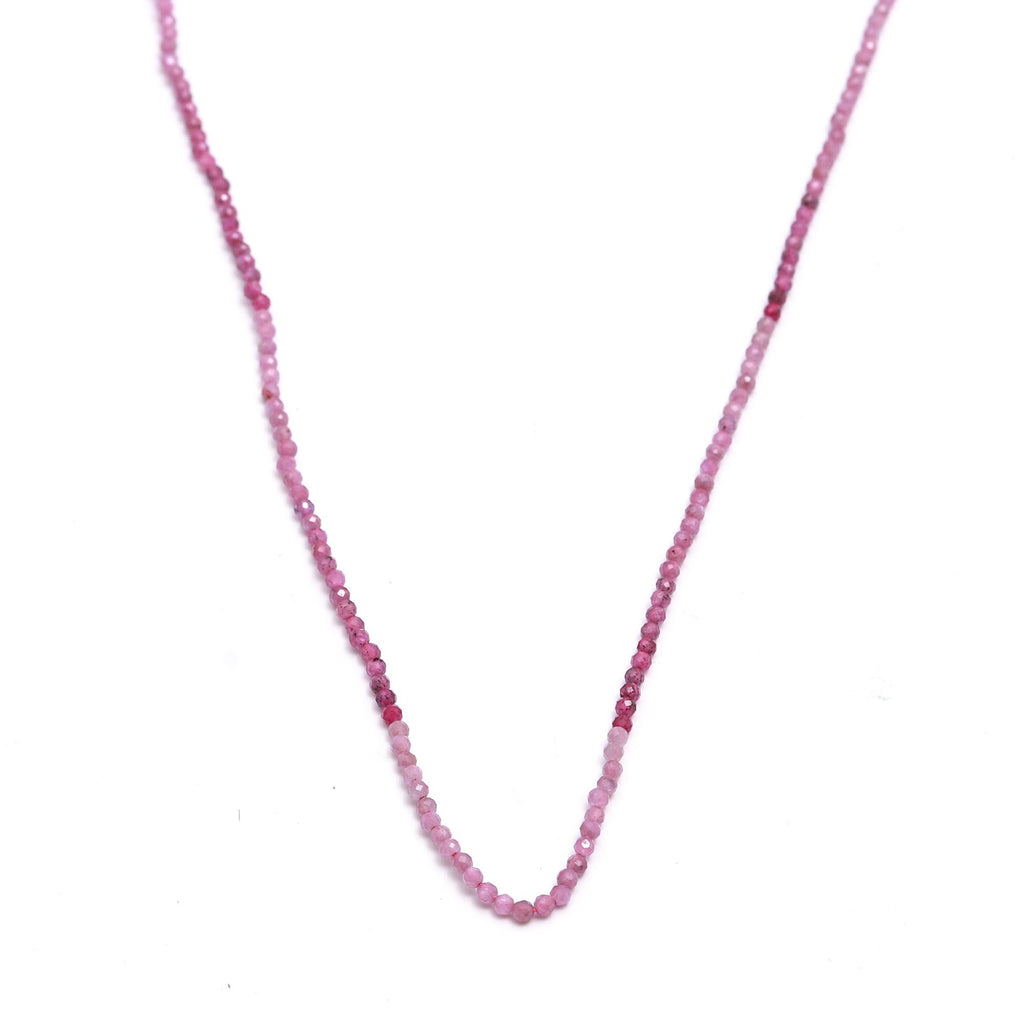 Pink Tourmaline Shaded Pink Round Faceted Natural Beads 12.5 inches strands