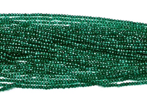 Green Coated Crystal Quartz Round Faceted Natural Beads