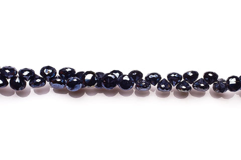 Black Spinel Blue Onion Faceted Coating Beads