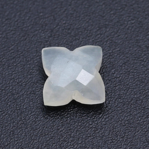 White Moonstone Point Clover Faceted Natural 11 MM Stone