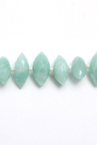 Amazonite Green Dew Drop 6 x12 Faceted Natural Beads 8 Inches Strands