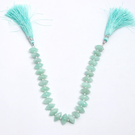 Amazonite Green Dew Drop 6 x12 Faceted Natural Beads 8 Inches Strands