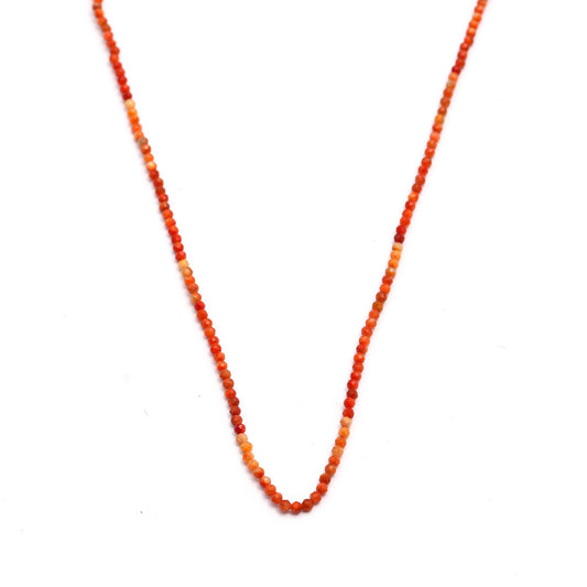 Carnelian Shaded Orange Round Faceted Natural Beads 13.5 inches strands