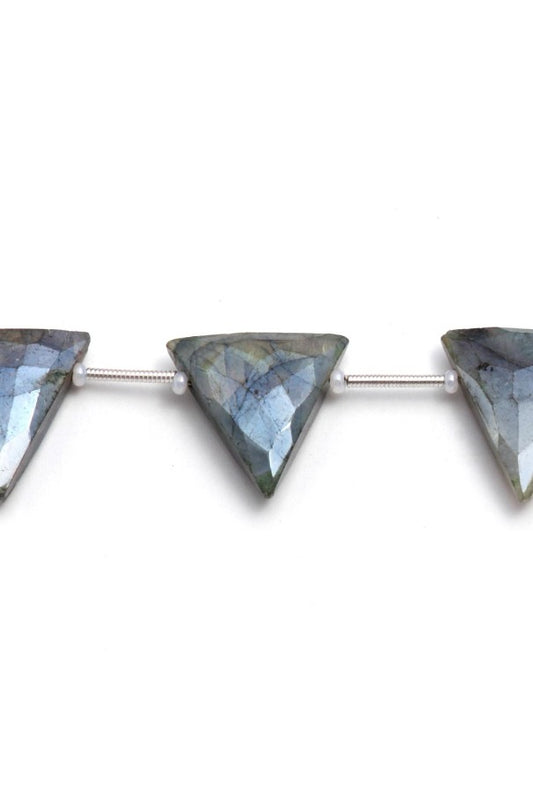 Labradorite Grey Triangle Faceted Natural Beads