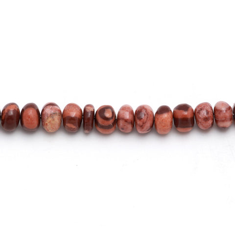 Picture Jasper Brown Rondell Smooth Natural Beads 8 Inches Strands