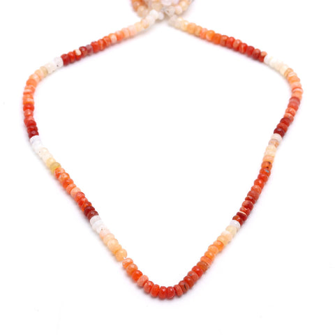 Mexican Fire Opal Orange Shaded Rondelle Faceted Natural Beads 16 Inches Strands