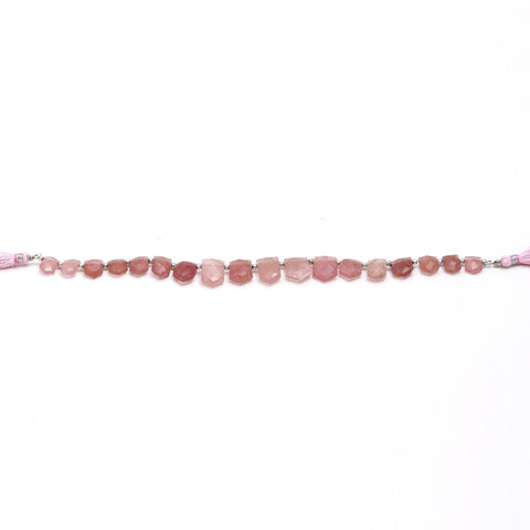 Strawberry Quartz Pink Hexagon Faceted Natural Beads 8 Inches strands