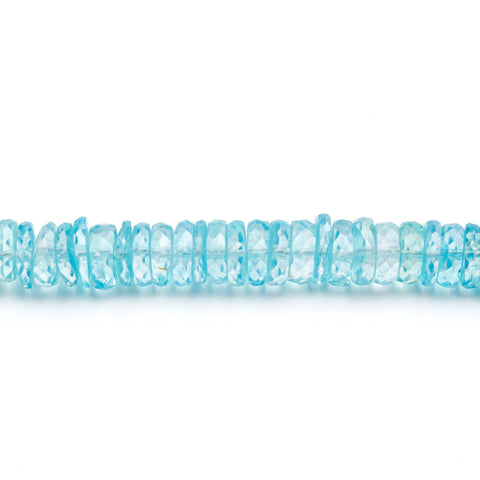 Sky Blue Topaz Tire Faceted Natural Beads 8 Inches Strands