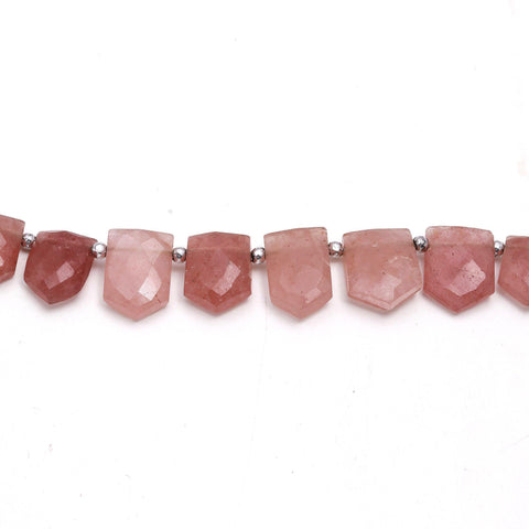 Strawberry Quartz Pink Hexagon Faceted Natural Beads 8 Inches strands