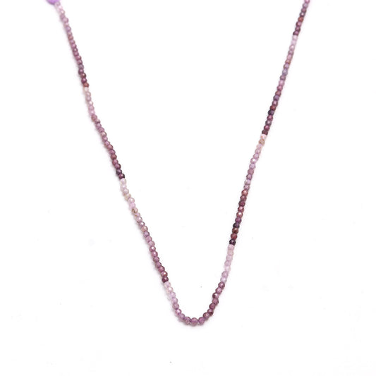 Pink Sapphire Shaded Pink Round Faceted Natural Beads 12.5 inches strands