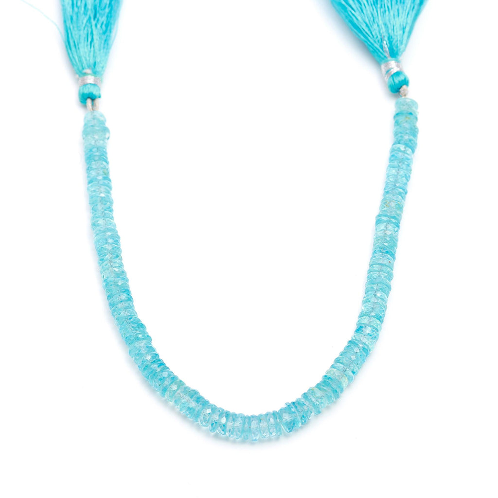 Sky Blue Topaz Tire Faceted Natural Beads 8 Inches Strands