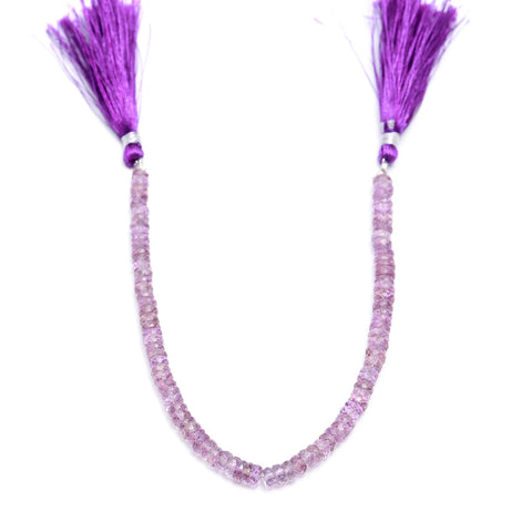 Amethyst Pink Tire Faceted Natural Beads 8 Inches Strands