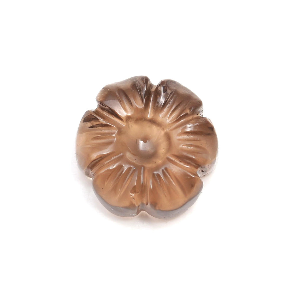 Smoky Quartz Brown Petal Flower Natural 10 MM Stone