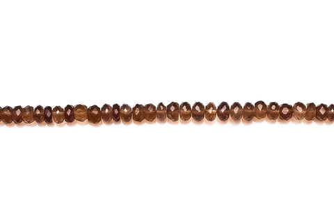 Smoky Quartz Brown Rondelle Faceted Natural Beads