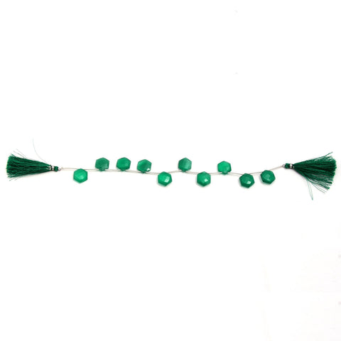 Green Onyx Hexagon Faceted Natural Beads