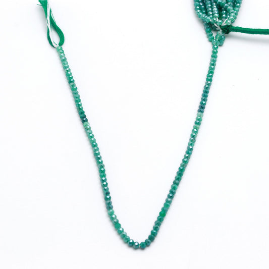 Emerald Shaded Green Round Faceted Natural Beads 12.5 Inches