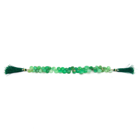 Chrysoprase Green Heart Faceted Natural Beads 8 Inches Strands