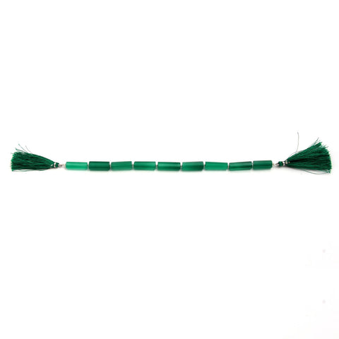 Green Onyx Tube Faceted Natural Beads