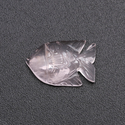 Rose Quartz Pink Fish Carving Natural 23 MM Stone