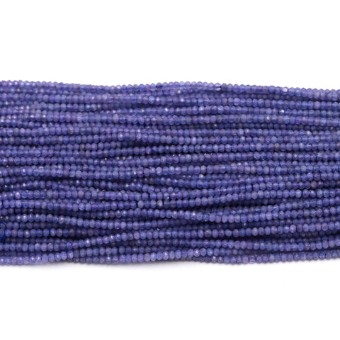 Tanzanite Purple Round Faceted Natural Beads 12.5 inches strands