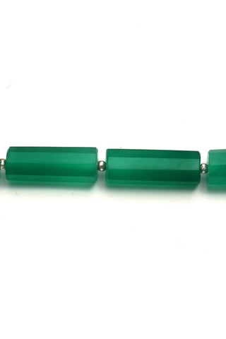 Green Onyx Tube Faceted Natural Beads