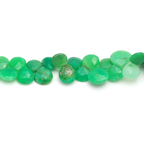 Chrysoprase Green Heart Faceted Natural Beads 8 Inches Strands