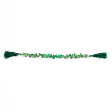 Chrysoprase Green Pear Faceted Natural Beads 8 inches