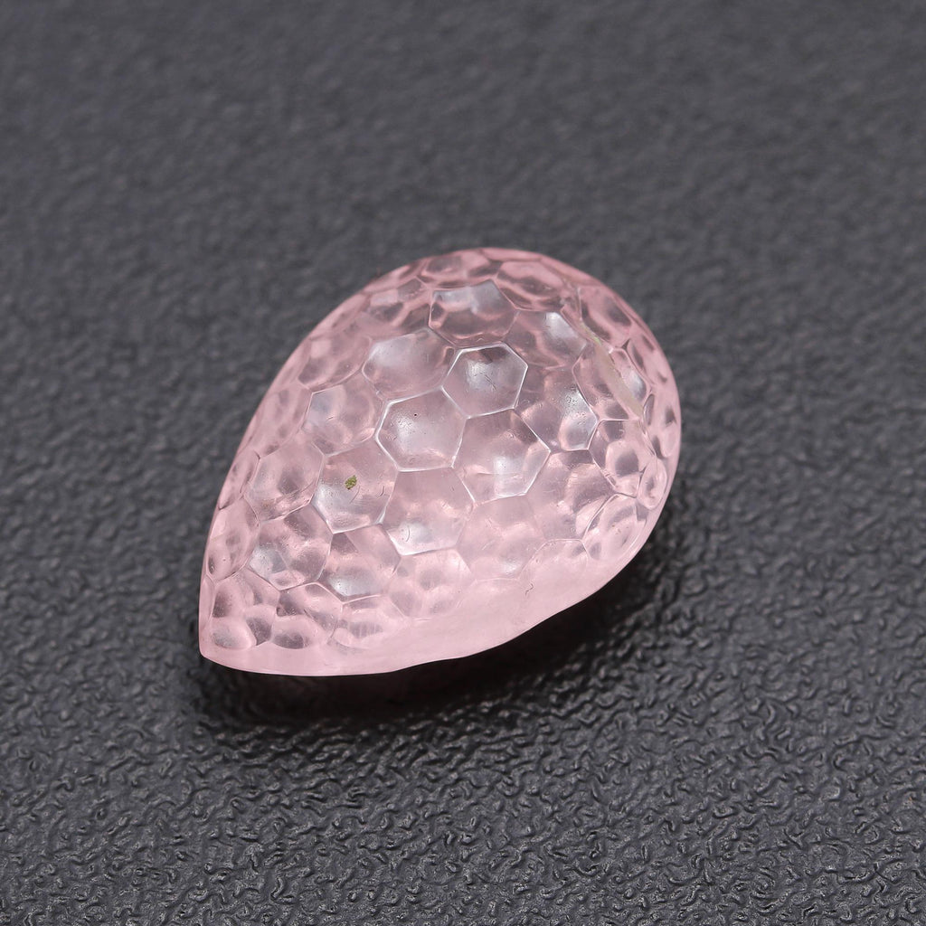 Rose Quartz Pink Pear Golf Ball Carving Natural 18 MM Stone