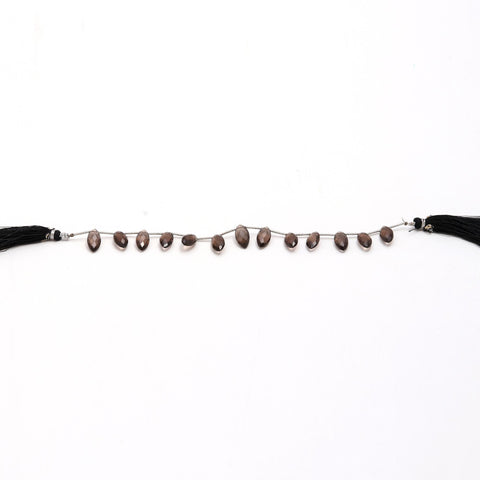 Smoky Quartz Brown Marquise Faceted Natural Beads 8 Inches