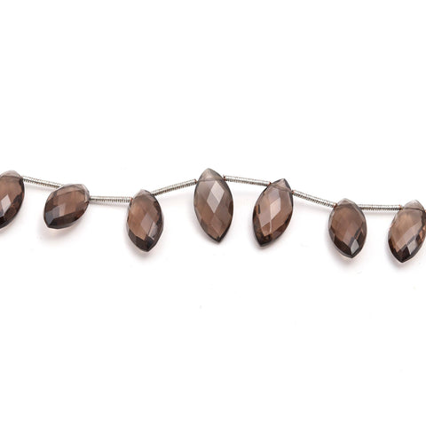 Smoky Quartz Brown Marquise Faceted Natural Beads 8 Inches