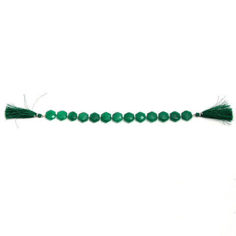 Green Onyx Hexagon Faceted Natural Beads