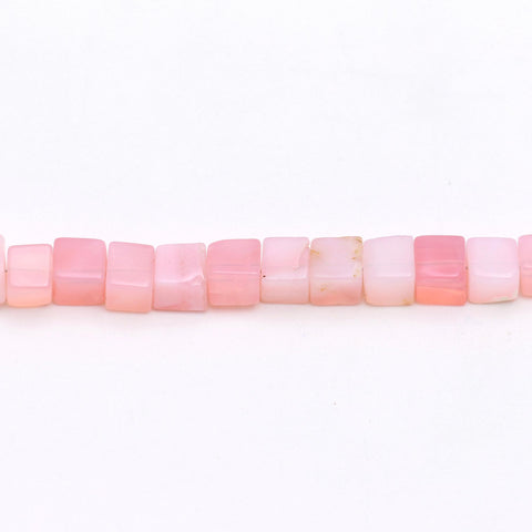 Opal Pink Cube Smooth Natural Beads 8 Inches Strands