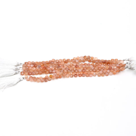 Sunstone Orange Heart Faceted Natural Beads 8 inches strands