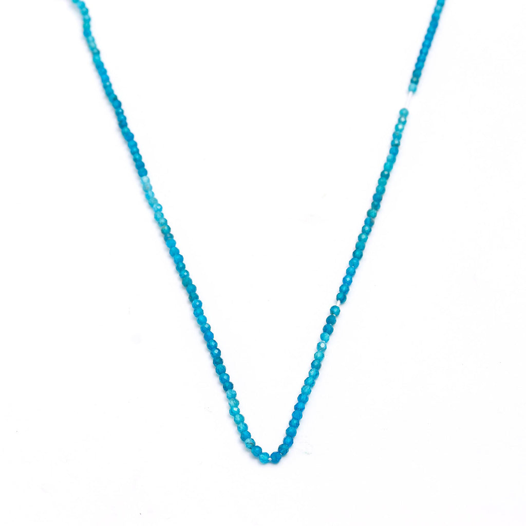 Neon Apatite Shaded Blue Round Faceted Natural Beads 12.5 inches strands