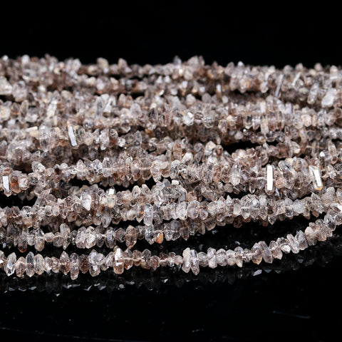 Herkimer Diamond Quartz Brown Raw Smooth Natural Beads 16 Inches