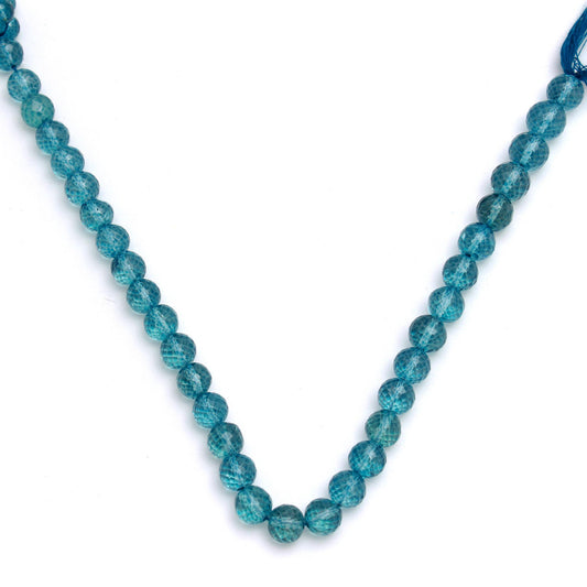 London Blue Topaz Round Faceted Natural Beads 8 Inches Strands