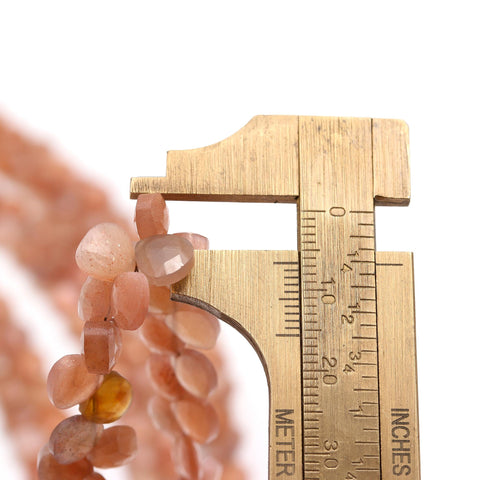 Sunstone Orange Heart Faceted Natural Beads 8 inches strands