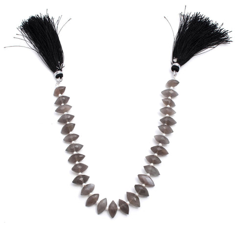 Grey Moonstone Grey Dew Drop Faceted Natural Beads