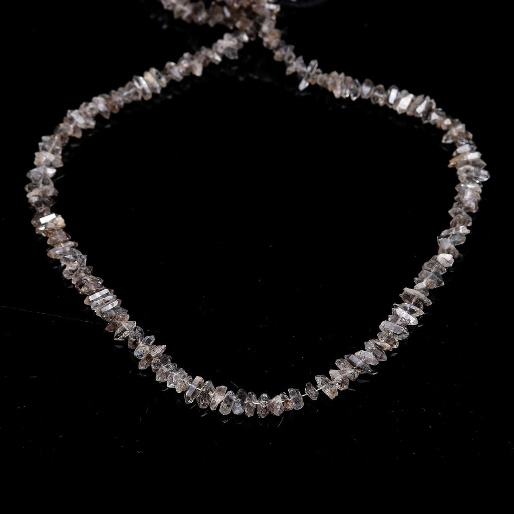 Herkimer Diamond Quartz Brown Raw Smooth Natural Beads 16 Inches